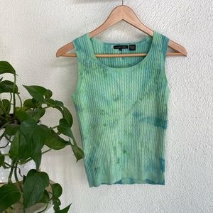 Tie dyed reworked 00s vintage knit tank top by Jeanne Pierre